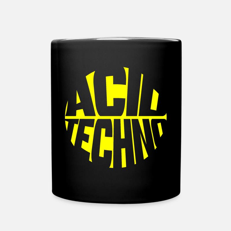 Acid Techno Circle | Acid Techno ist Leben - Tasse einfarbig - Schwarz