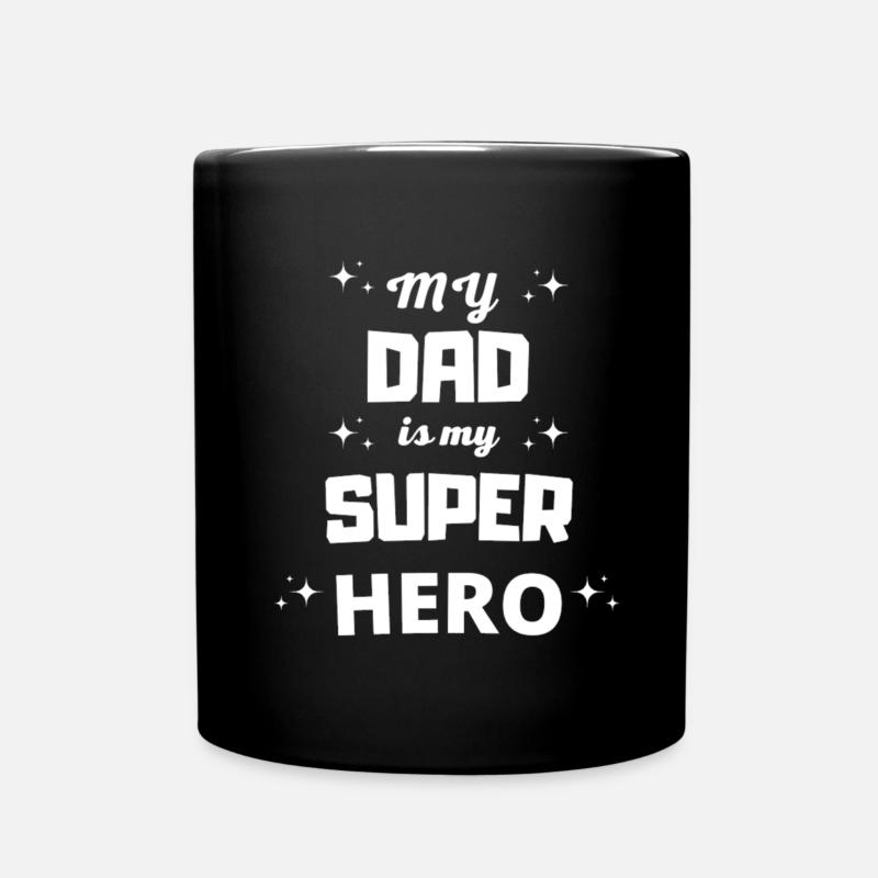 Mon papa est mon super héro - Mug uni - noir