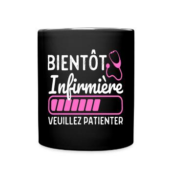 Bientôt Infirmière Cadeau Future Infirmière - Mug uni - noir - Devant