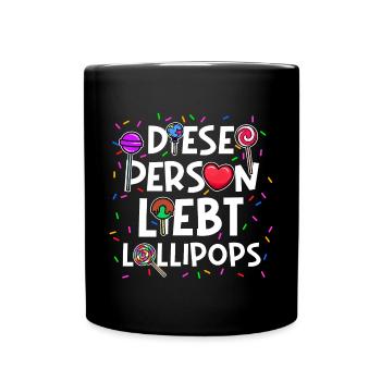 Chocolate Sweets Heart Candy Statement - Full Colour Mug - black - Front
