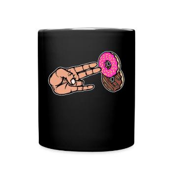 Backen Kalorien Süßigkeiten Donut Naschen Lecker - Tasse einfarbig - Schwarz - Vorne