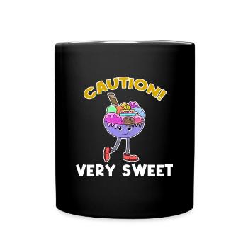 Süßigkeiten Naschkatzen Bonbon Statement Eis - Tasse einfarbig - Schwarz - Vorne