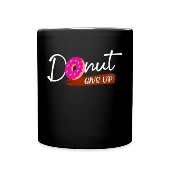 Süßigkeiten Statement Donut Naschen Backen - Tasse einfarbig - Schwarz - Vorne