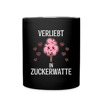 Naschkatzen Lecker Süßigkeiten Statement Herz - Tasse einfarbig - Schwarz - Vorne