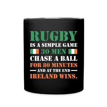 Le rugby est un jeu simple Irlande Rugby - Mug uni - noir - Devant