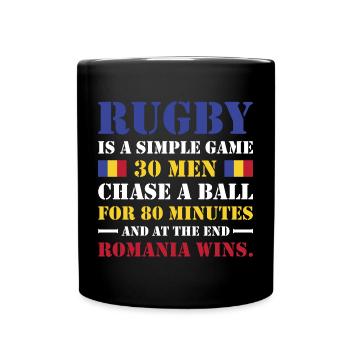Le rugby est un jeu simple Roumanie Rugby - Mug uni - noir - Devant