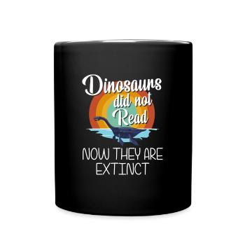 T-Rex Stegosaurus Saurier - Tasse einfarbig - Schwarz - Vorne
