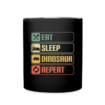 Dino Stegosaurus Fleischfresser Pflanzenfresser - Tasse einfarbig - Schwarz - Vorne