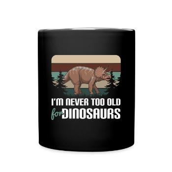 T-Rex Triceratops Stegosaurus - Full Colour Mug - black - Front
