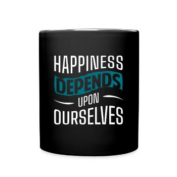 Cloverleaf Joy Love Optimism - Full Colour Mug - black - Front