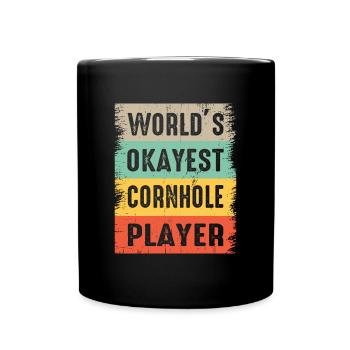 Cornhole Bean Bag Toss Outdoor Lawn Spiel lustig - Tasse einfarbig - Schwarz - Vorne