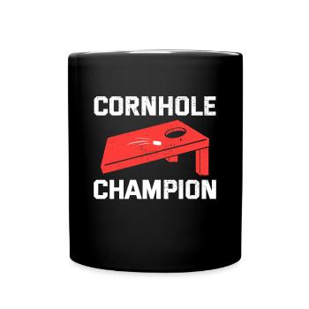 Cornhole Bean Bag Toss Outdoor Lawn Game funny - Full Colour Mug - black - Front