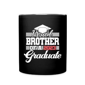 Stolzer Bruder eines Abschlussgeschenks 2023 - Tasse einfarbig - Schwarz - Vorne