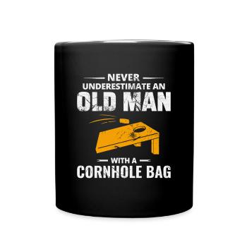 Cornhole Granndpa Bean Bag Toss Game Fathers day - Full Colour Mug - black - Front