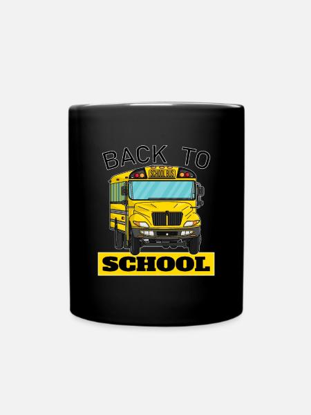 Back to school School start school bus - Full Colour Mug - black