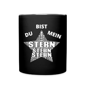 DU BIST MEIN STERN! T-SHIRT Geschenkidee - Tasse einfarbig - Schwarz - Vorne