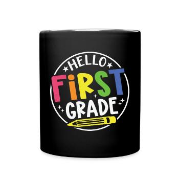 Bonjour Première année Rainbow Girls Boys Équipe d’enseignants - Mug uni - noir - Devant