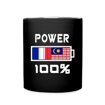 Malaysia and France Power 100% - Full Colour Mug - black - Front