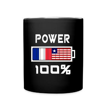 Le Libéria et la France sont au pouvoir - Mug uni - noir - Devant