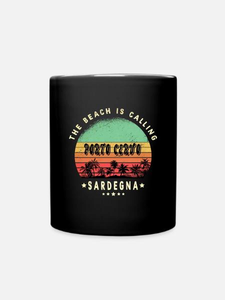 Porto Cervo Sardaigne Italie plage design - Mug uni - noir