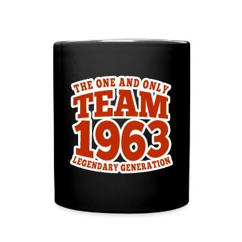 Team/Jahrgang/Generation 1963, 60. Geburtstag 2023 - Tasse einfarbig - Schwarz - Vorne