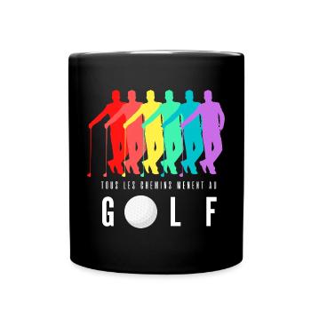 Tous les Chemins Mènent au Golf - Mug uni - noir - Devant