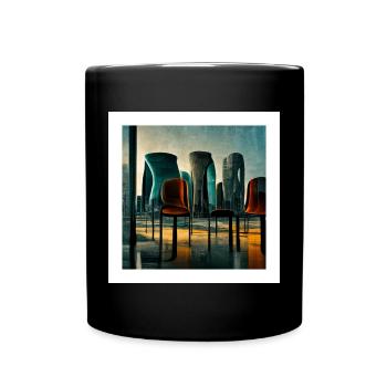 futuristic city scene - poster - Full Colour Mug - black - Front