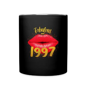 Né en 1997 Anniversaire Kiss Lips Idée cadeau - Mug uni - noir - Devant