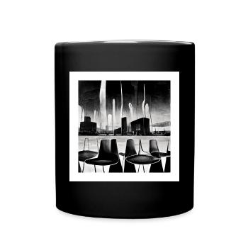 futuristic city scene in fifties style - Poster - Full Colour Mug - black - Front