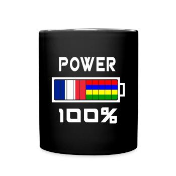 Mauritius and France feed 100% - Full Colour Mug - black - Front