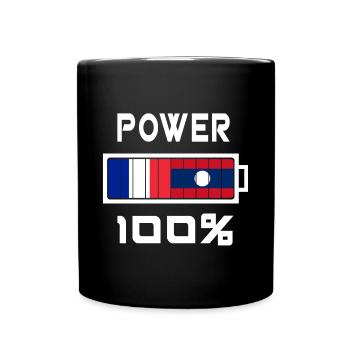 Power 100% France et Laos - Mug uni - noir - Devant
