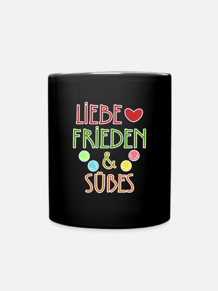 Süßigkeiten Naschkatzen Lecker Bonbon Statement - Tasse einfarbig - Schwarz