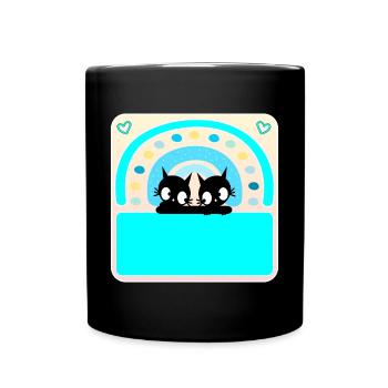 Badge de nom des chats - Mug uni - noir - Devant