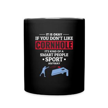 Cornhole Bean Bag Toss Outdoor Lawn Game Funny - Full Colour Mug - black - Front