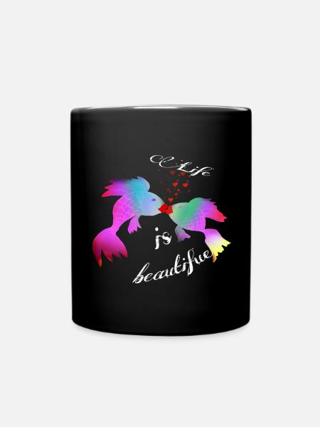 Life is beautifue - Full Colour Mug - black