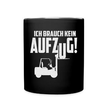 Gabelstapler Führerschein - Tasse einfarbig - Schwarz - Vorne