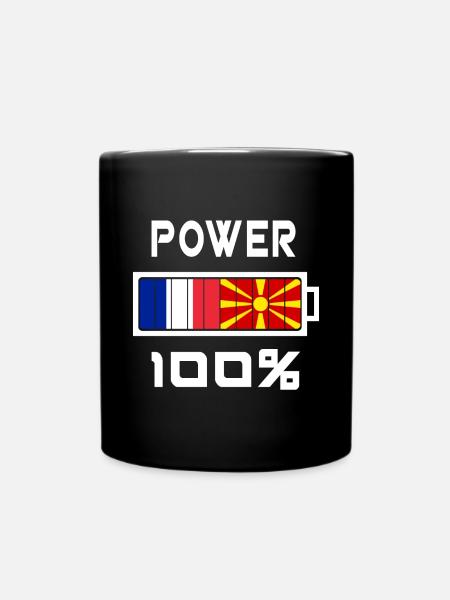 La Macédoine du Nord et la France alimentent 100% - Mug uni - noir