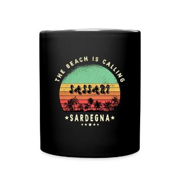 Sassari Sardaigne Italie Beach Design - Mug uni - noir - Devant