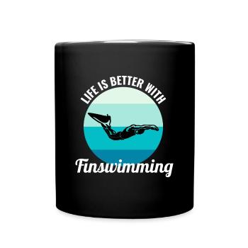 Finswimming Swimming Swimmer Swim Water sport - Full Colour Mug - black - Front