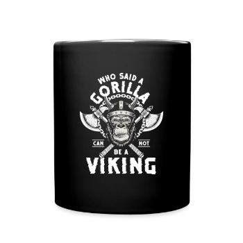 Gorilla Banana Chimpanzee Fitness - Full Colour Mug - black - Front