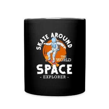 Sterne Ufo Rakete - Tasse einfarbig - Schwarz - Vorne