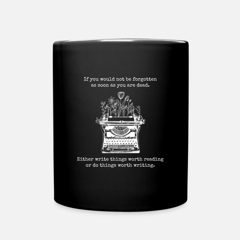Inspiring saying Typewriter Vintage - Full Colour Mug - black