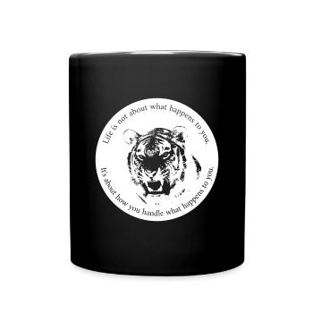 Inspirierender Spruch Tiger Mindset Motivation - Tasse einfarbig - Schwarz - Vorne