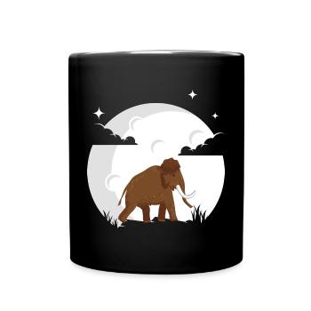 Mammut Mond Mammut Tier Wolltier - Tasse einfarbig - Schwarz - Vorne