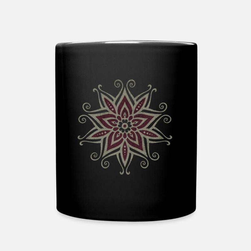 Mandala Vintage Fleur - Mug uni - noir