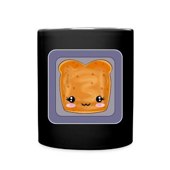 PAIN GRILLÉ AU BEURRE DE CACAHUÈTE - Mug uni - noir - Devant