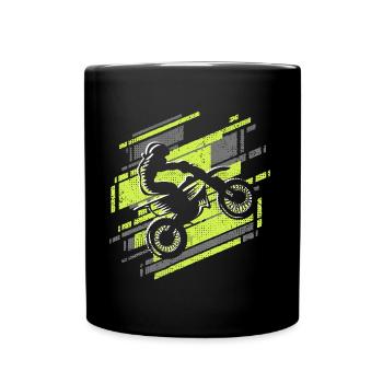 Motocross Enduro Dirt Bike Motorrad Moto-Cross - Tasse einfarbig - Schwarz - Vorne