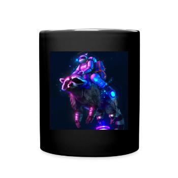 Raccoon Rider - Full Colour Mug - black - Front