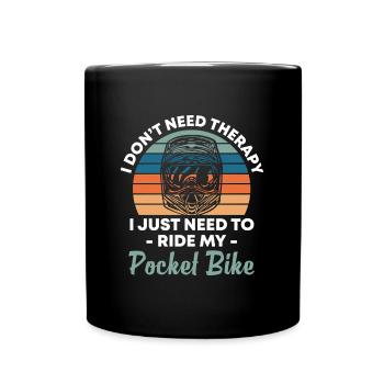 Pocketbike Enduro Motorradfahrer Sohn - Tasse einfarbig - Schwarz - Vorne