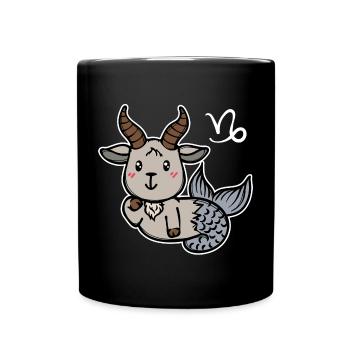 Steinbock Tierkreiszeichen Astrologie Horoskop - Tasse einfarbig - Schwarz - Vorne